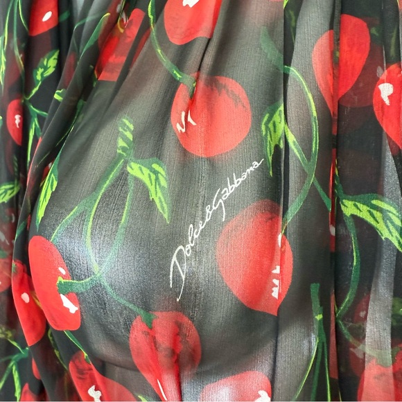 NEW!! Dolce&Gabbana cherry print silk dress size 44IT  or 8 US Authentic… - Picture 7 of 16